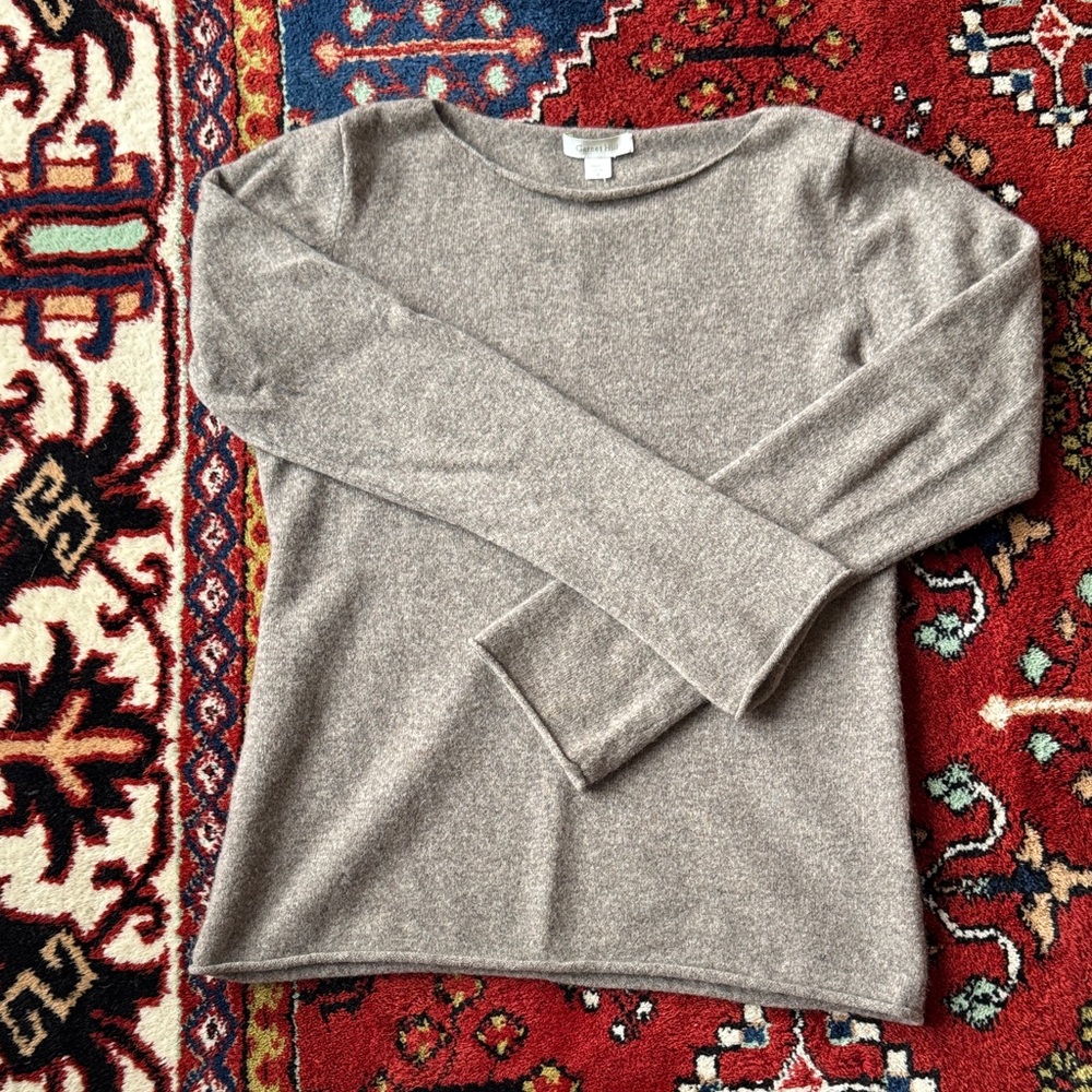 Garnet Hill Women's Gray Crew Neck Sweater